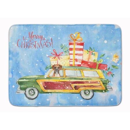 Carolines Treasures Merry Christmas Boxer Machine Washable Memory Foam Mat CK2399RUG